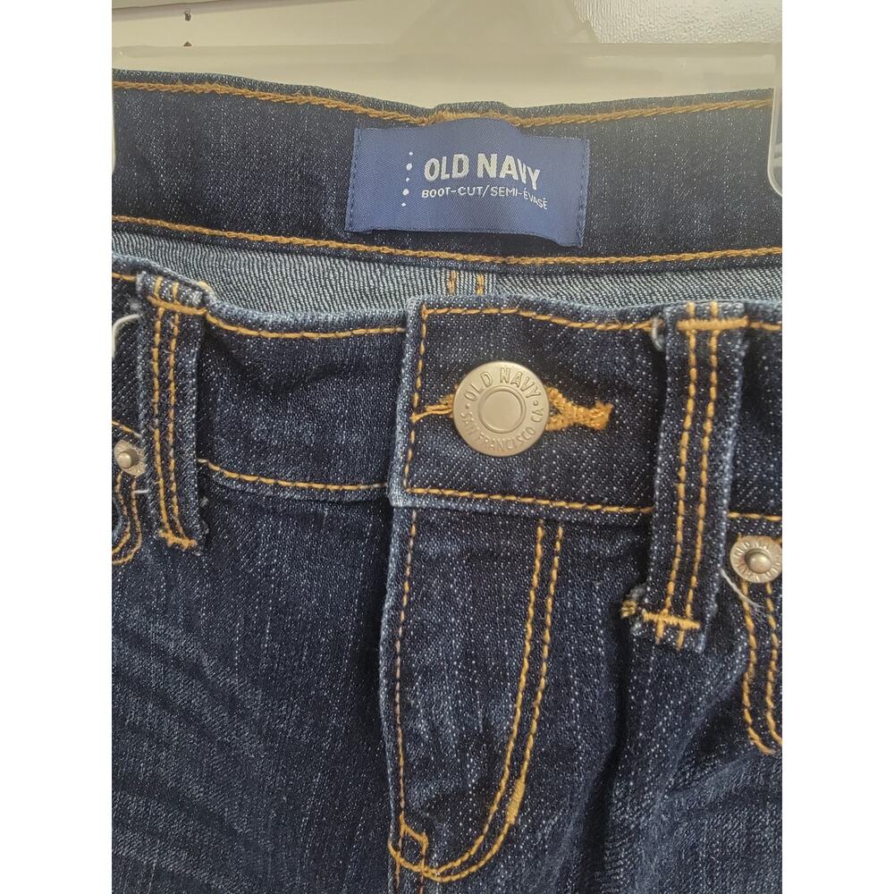 Old Navy Boot Cut Dark Wash Denim Jeans Girls Sz 10 Adjustable Waist  0022